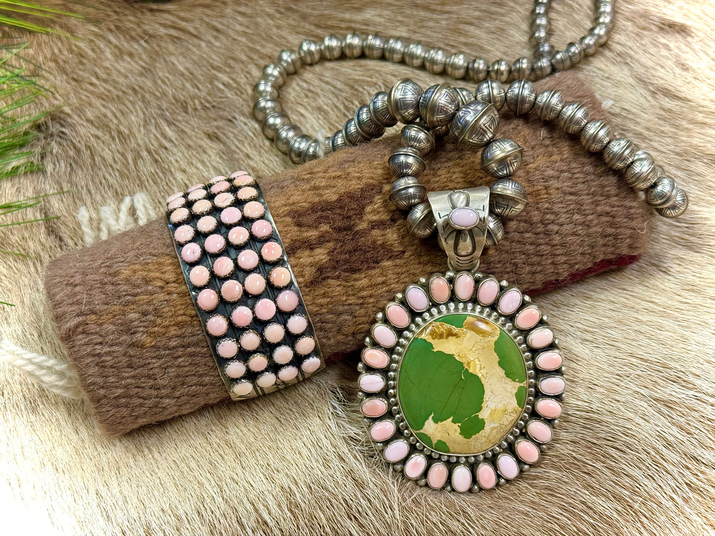 Rare Pink Conch Navajo Artist