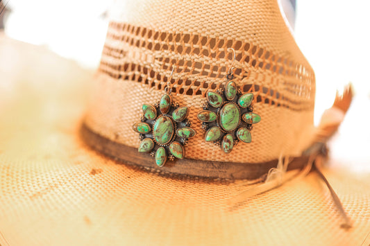 Large Kingman Turquoise Stargazer Earrings