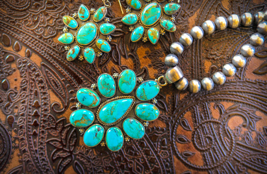 Large Tear Drop Pendant Kingman Turquoise