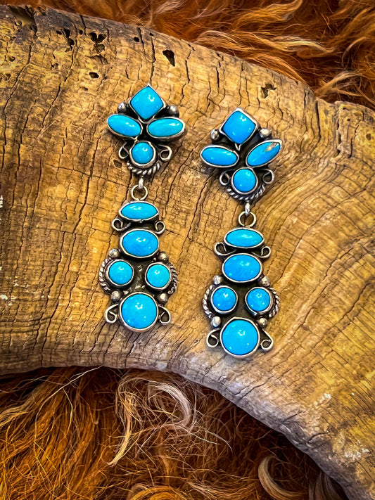 Zuni Sleeping Beauty Dangle Earrings