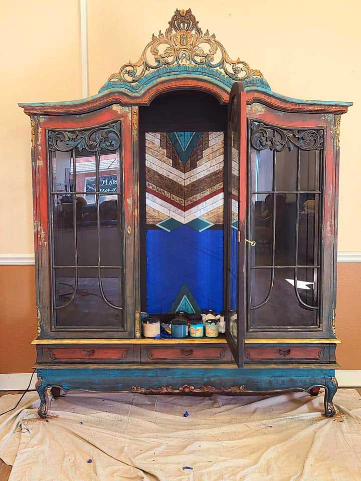 War Bonnet China Cabinet - SOLD WORK IN PROGRESS
