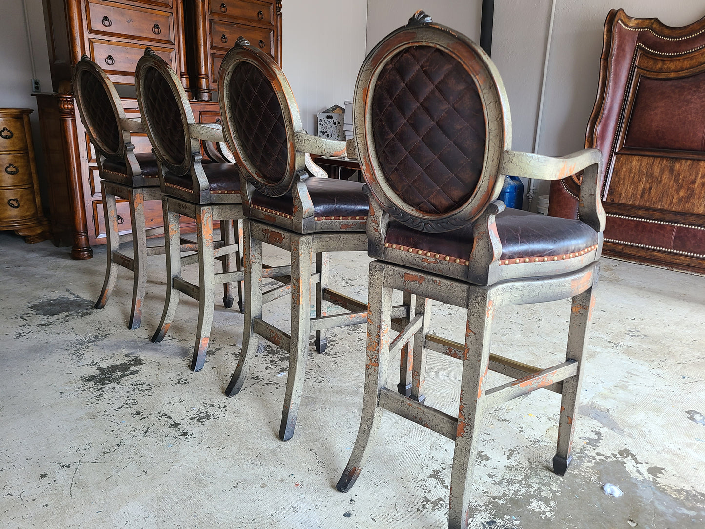 French Barstools Set (4) - SOLD