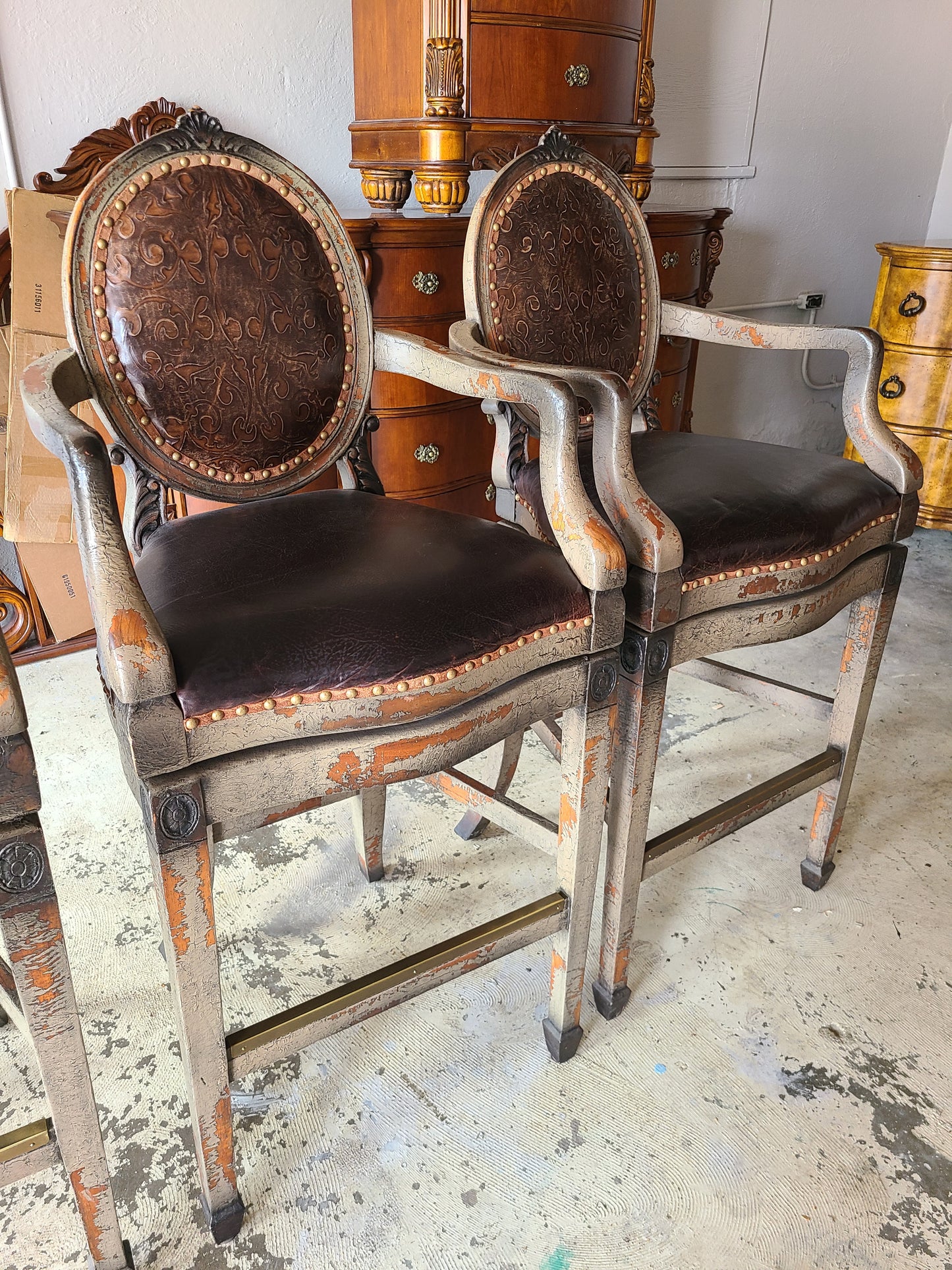 French Barstools Set (4) - SOLD