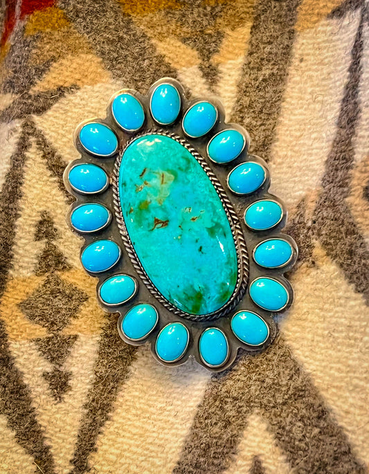 Large Kingman & Sleeping Beauty Turquoise Ring