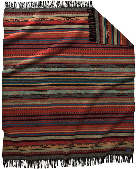 Pendleton Garnet Grey Chimayo Wool Throw