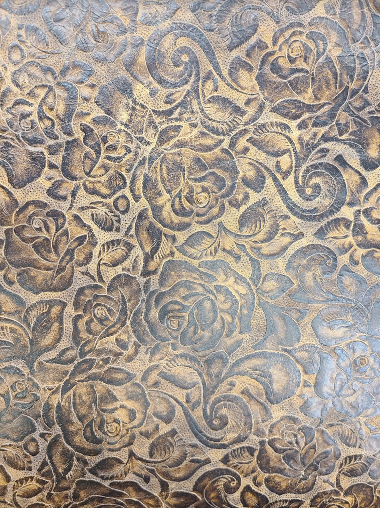 Embossed Leather Rose Espresso