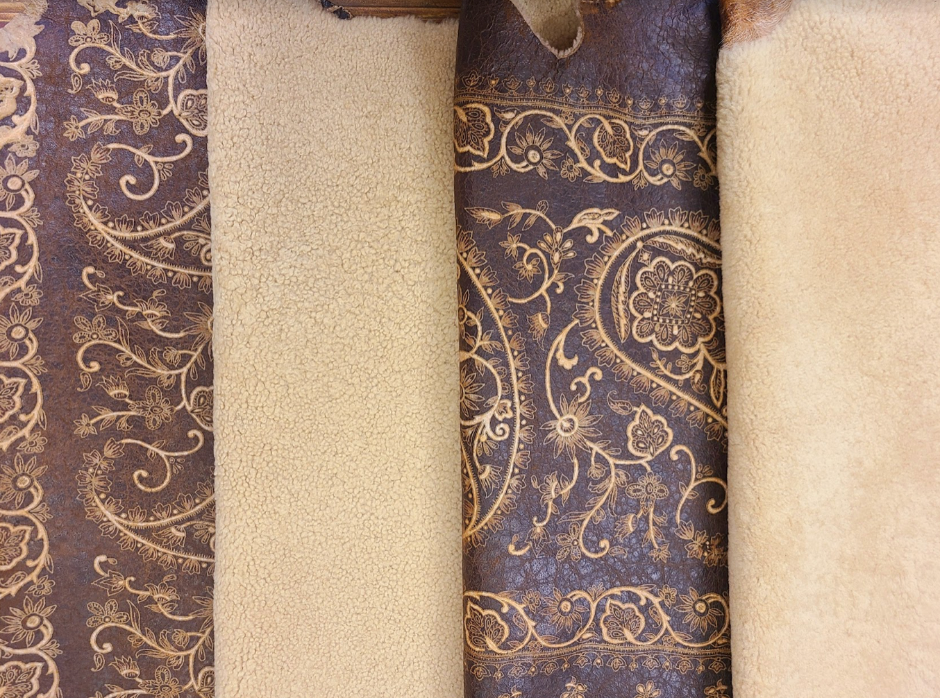 Shearling Sheepskin Laser Emblossed Design