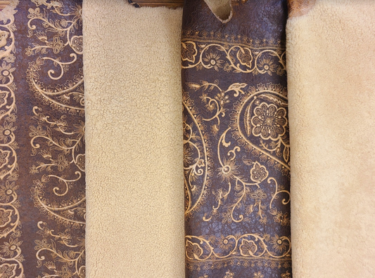 Shearling Sheepskin Laser Emblossed Design