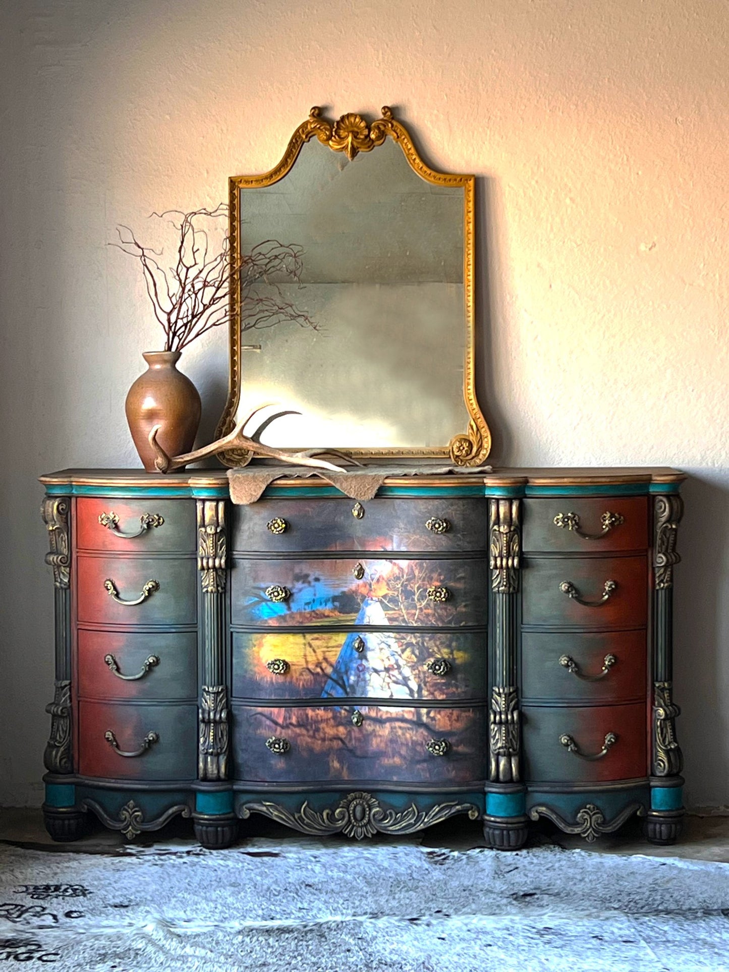 Helena Large Ornate Twelve Drawer Dresser - SOLD