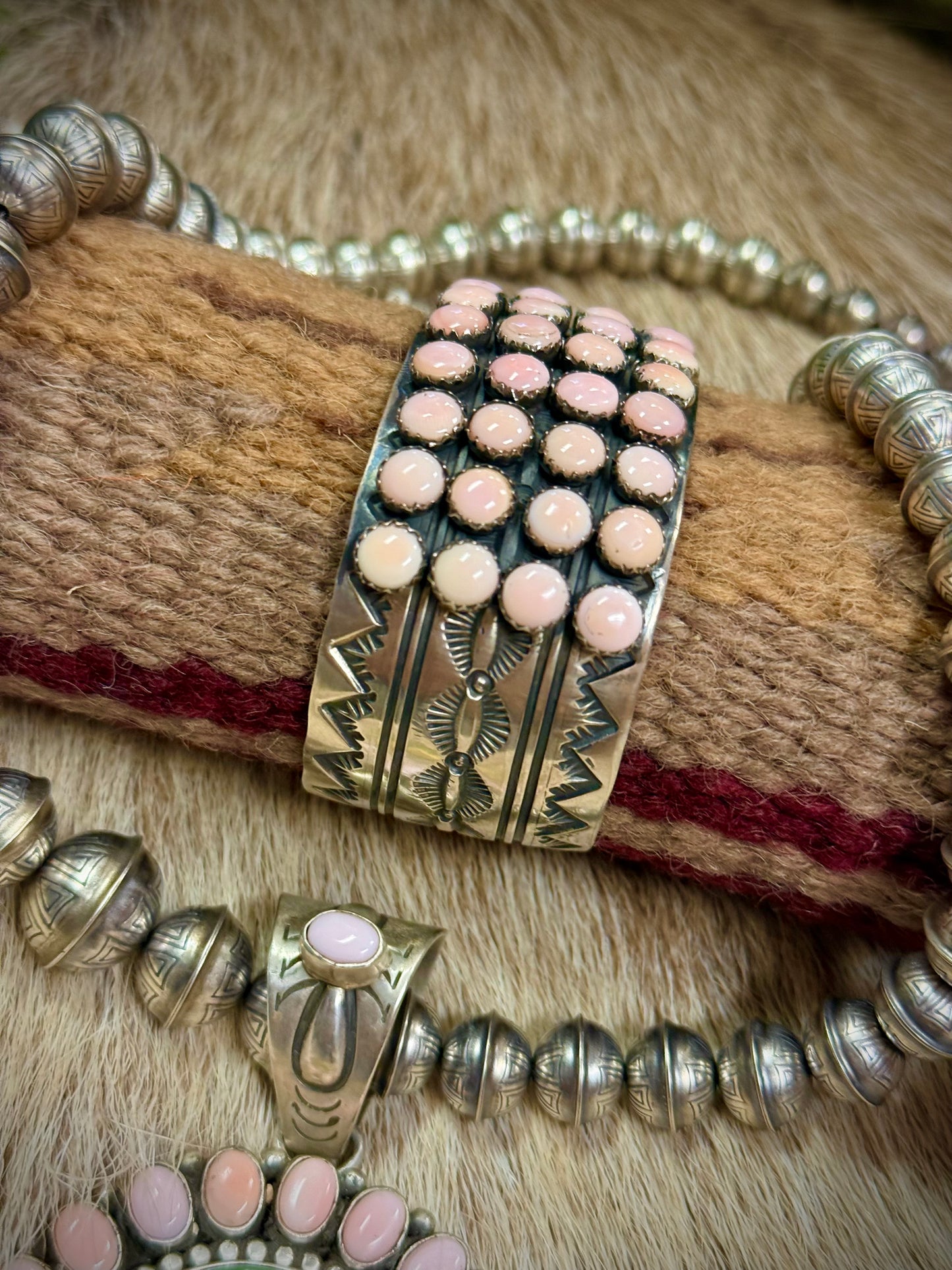 Rare Pink Conch Navajo Artist