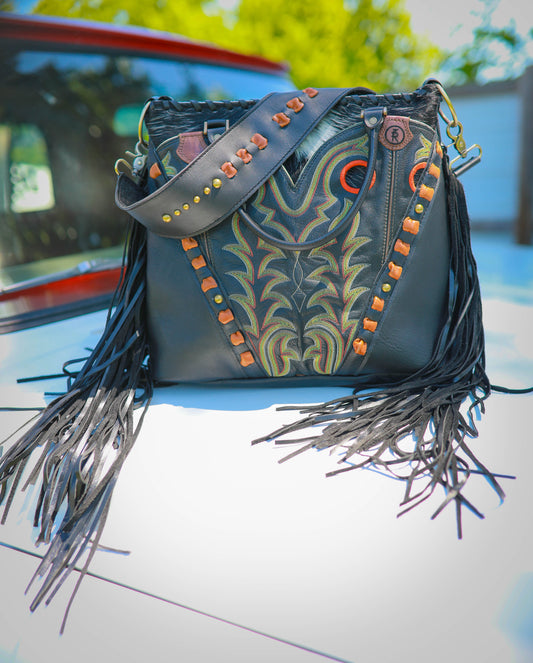 Black Leather Boot Design Handbag