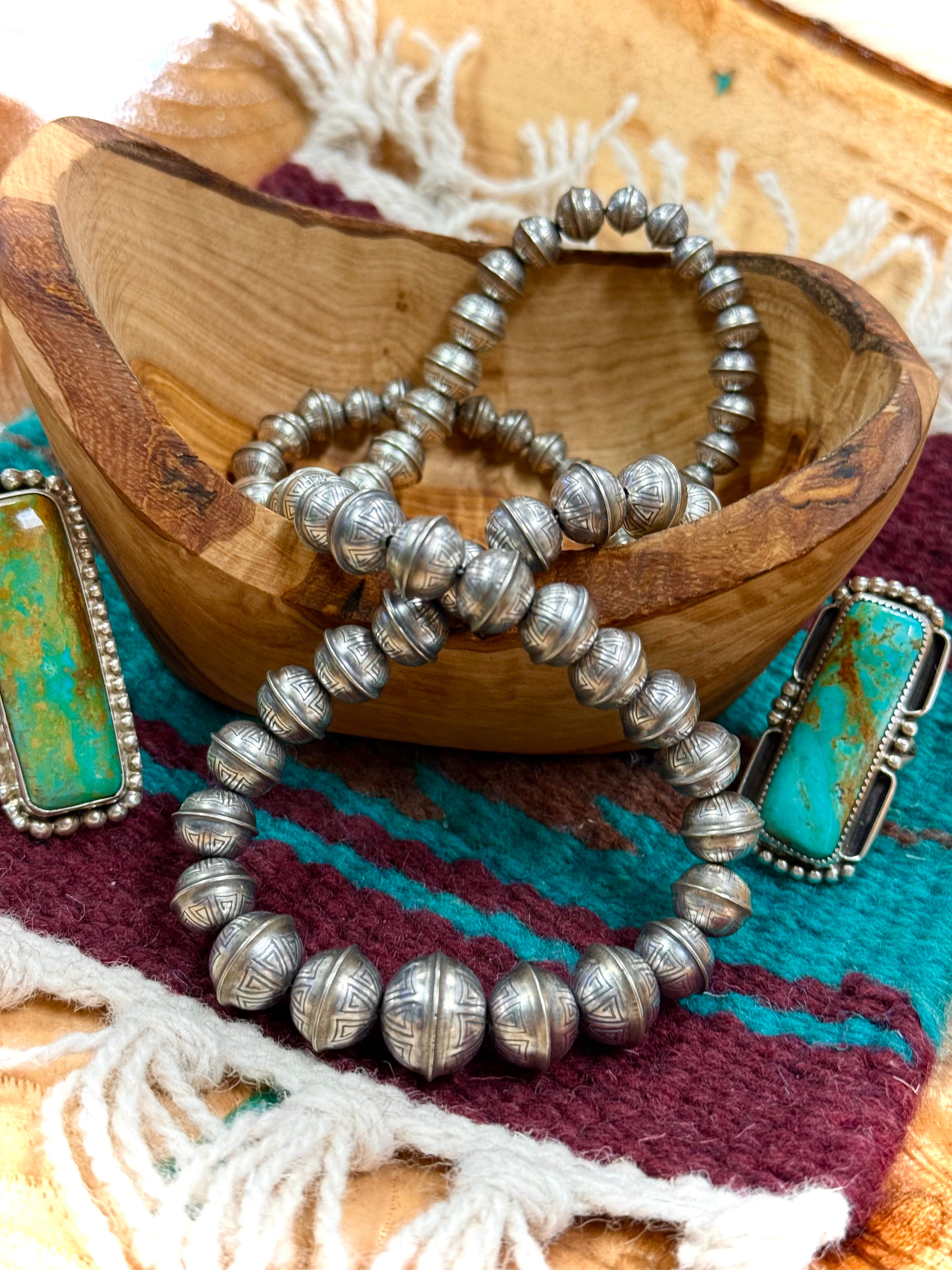 Navajo Pearl Hand Stamped Necklace – The Painted Pinto