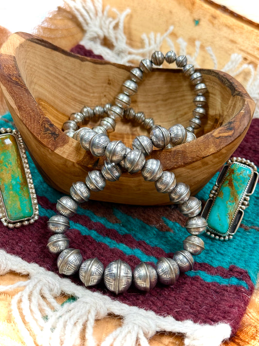 Navajo Pearl Hand Stamped Necklace