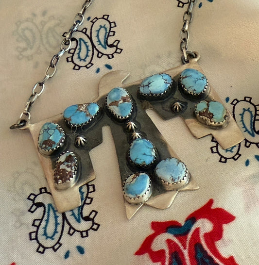 Golden Hills Turquoise Thunderbird Necklace