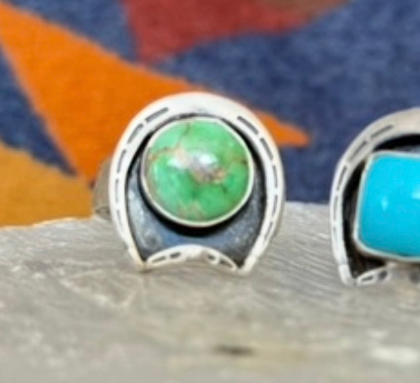 Horseshoe Ring Round Royston Turquoise & Sterling Silver