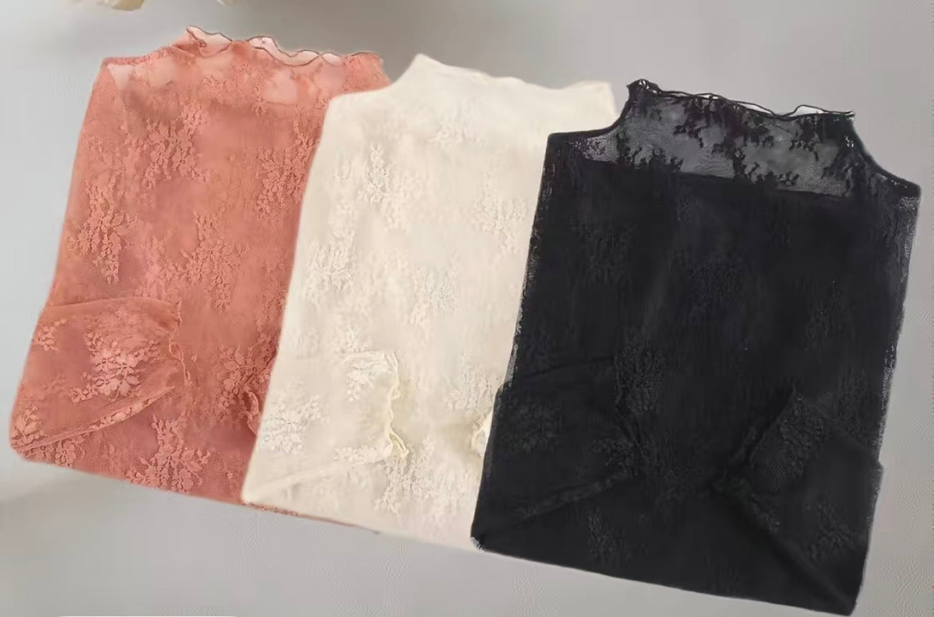PPEE-ORDER Lace Long Sleeve Top MEDIUM ( set of 3 )