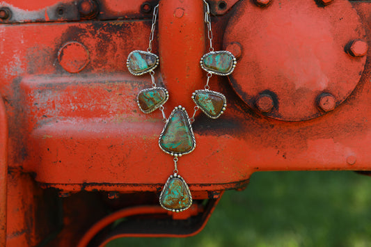Kingman Turquoise Large Lariat Necklace