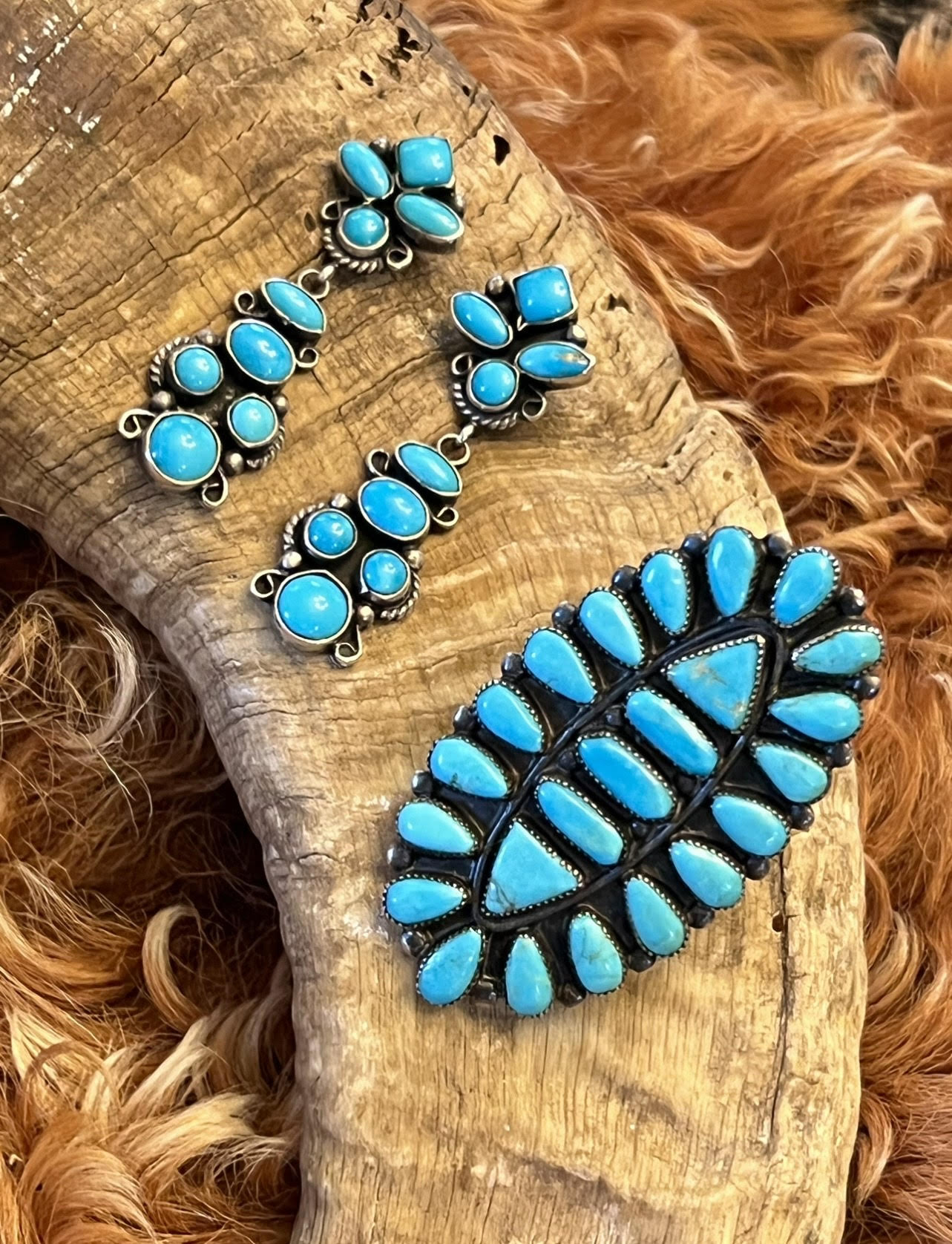 Zuni Sleeping Beauty Dangle Earrings