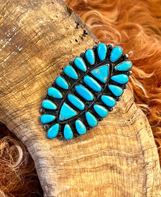 Zuni Large Sleeping Beaty Turquoise Ring