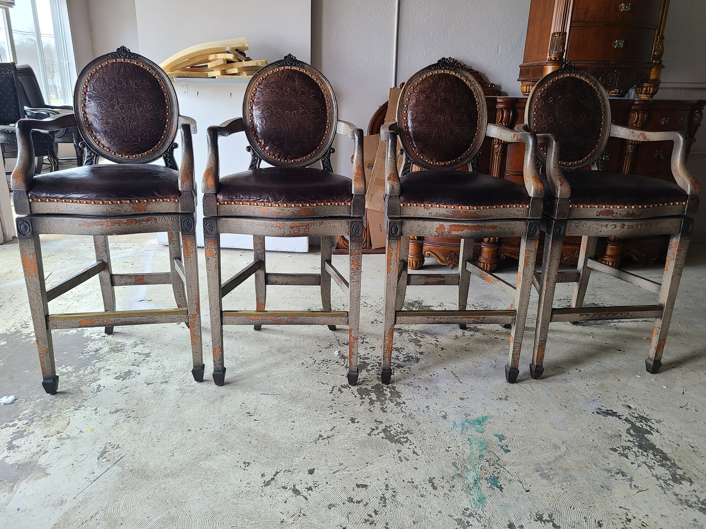 French Barstools Set (4)  - SOLD