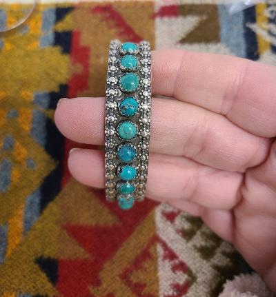 Turquoise Cuff Multi Stone Bracelet