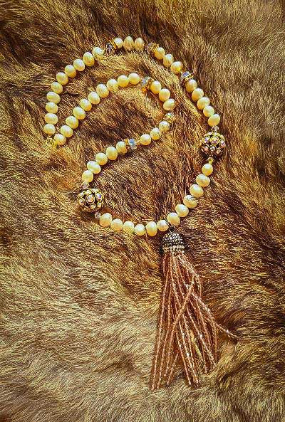 TPP Hand Strung Cultured Pearl Tassel Necklace