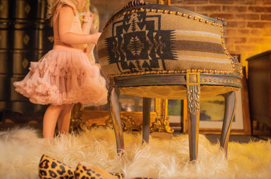 Boudoir Chair Gold Metallic Hide