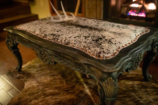 French Cowhide Ottoman - SOLD