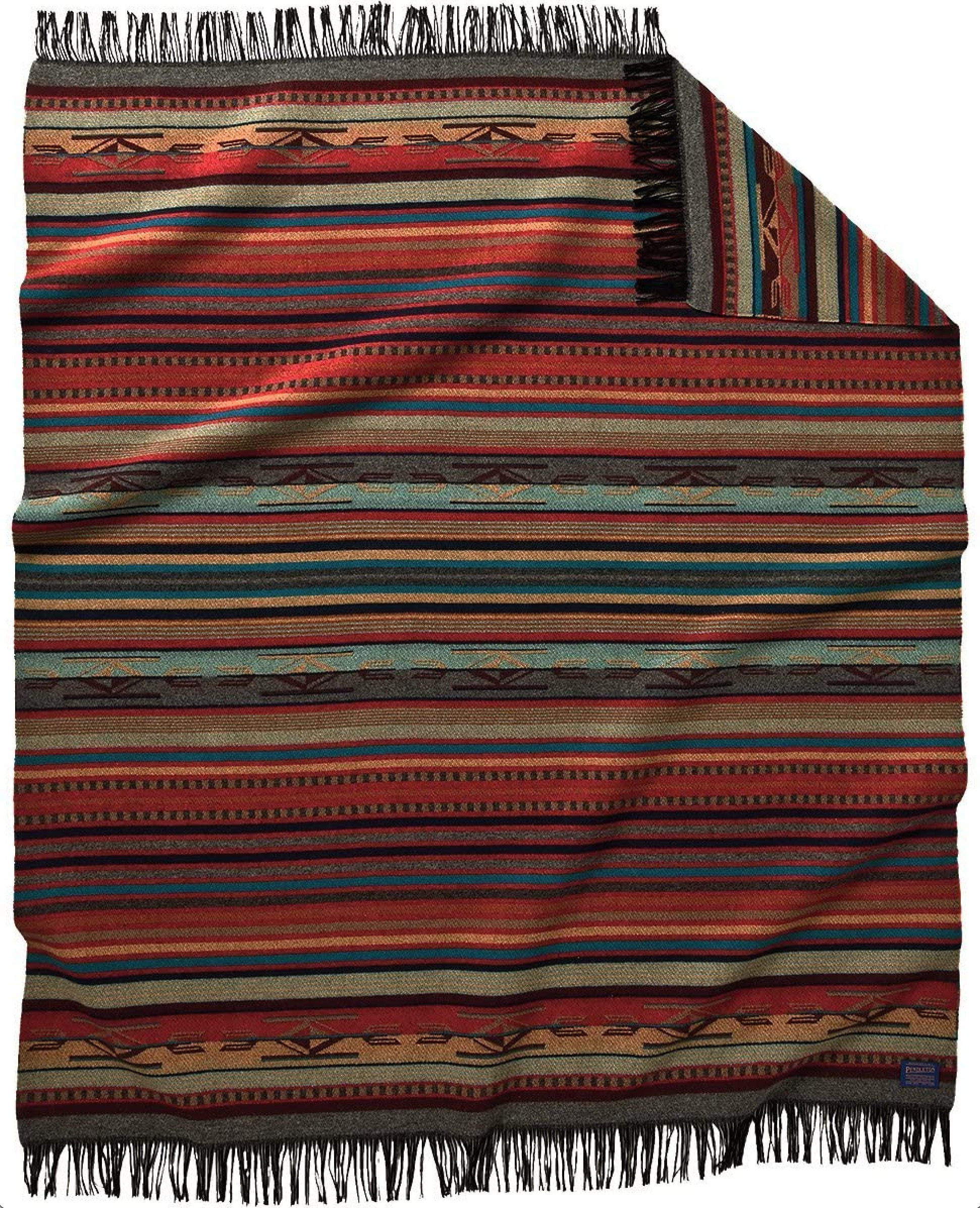 Pendleton Garnet Grey Chimayo Wool Throw - Main Image