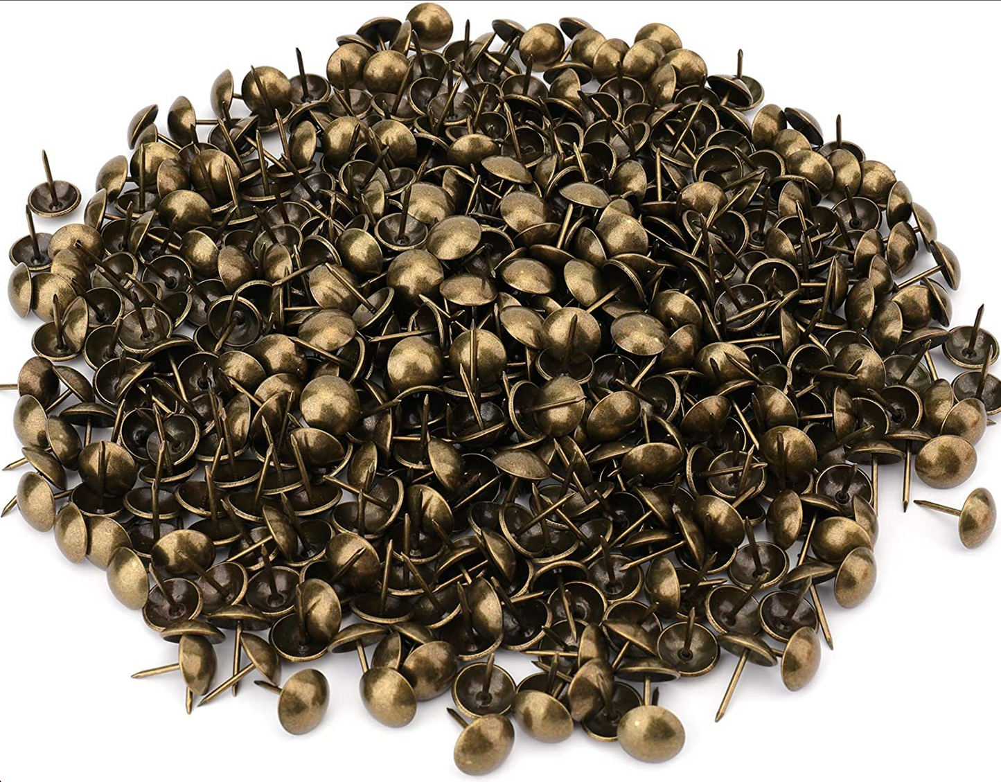 Upholstery Tacks Pins, 9/16"/14mm Antique Brass Finish Decorative Nails for Furniture, Sofa, Chair, Headboard