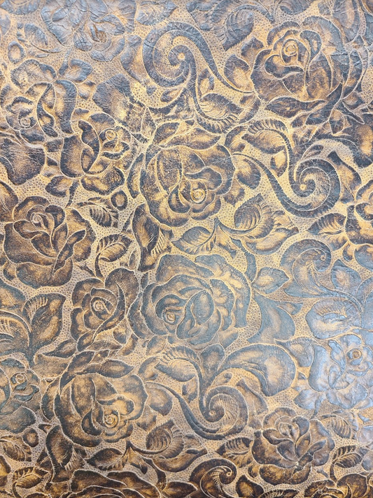 Embossed Leather Rose Espresso