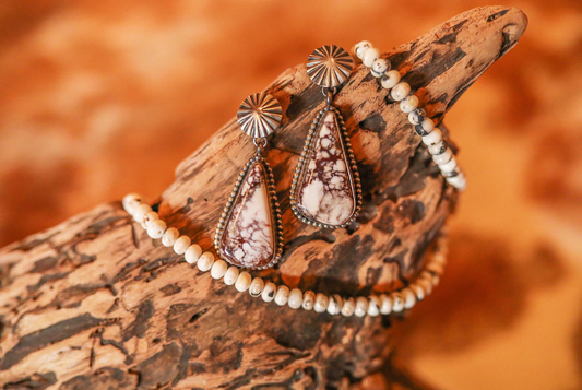 White Buffalo Rare Dangle Earrings